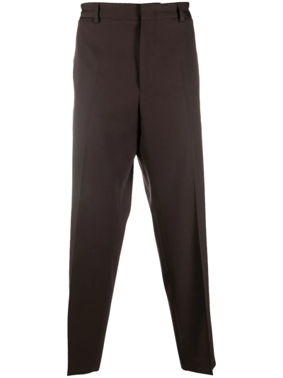 Jil Sander Cropped Tailored Trousers In Brown
