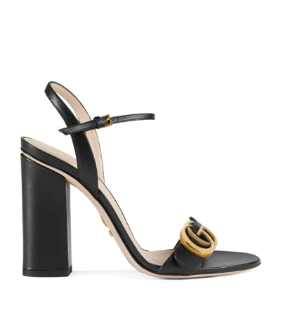 Gucci Leather Marmont Sandals 105 In Black