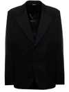 DOLCE & GABBANA CHARCHOAL PINSTRIPED BLAZER IN JERSEY DOLCE & GABBANA MAN