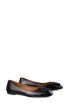 Tory Burch Georgia Leather Ballet Flats In Black