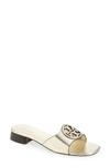 Tory Burch Women's Bombé Miller Metallic Leather Slide Sandals In Spark Gold