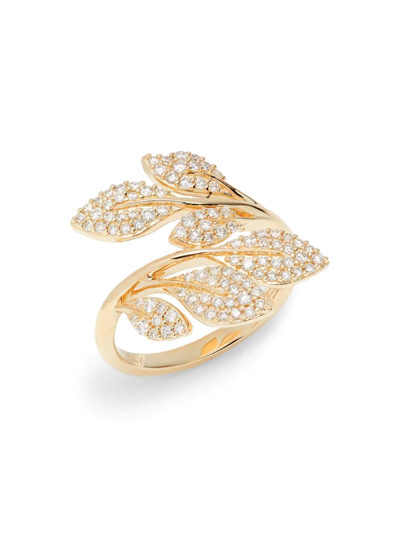 Effy Women's 14k Yellow Gold & 0.59 Tcw Diamond Leaf Ring