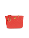 Badgley Mischka Women's Quilted Logo Tote In Red
