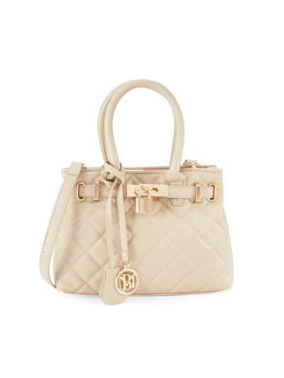 Badgley Mischka Women's Small Quilted Two-way Tote In Beige