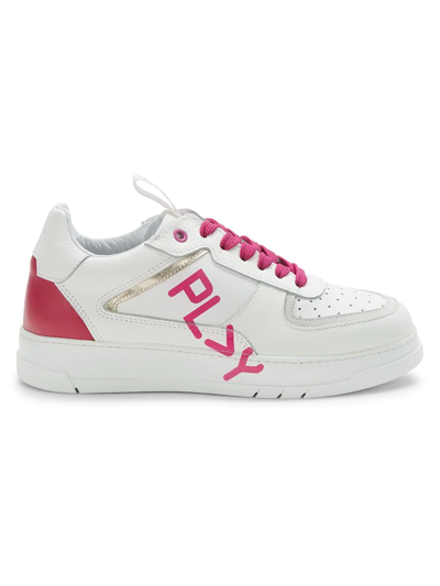 Off Play Women's Logo Leather Sneakers In White Red