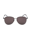 Saint Laurent Ysl Semi-rimless Metal Aviator Sunglasses In Black