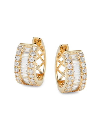 Effy Women's 14k Yellow Gold & 1.21 Tcw Diamond Huggie Earrings