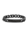Anthony Jacobs Men's Black Ip, 18k Goldplated Stainless Steel & Simulated 8.88 Tcw Diamonds Cuban Link Chain Bracel