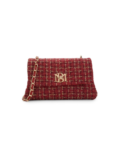 Badgley Mischka Women's Bouclé Tweed Shoulder Bag In Burgundy