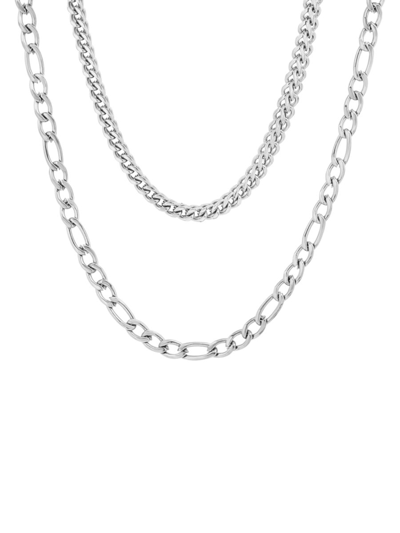 Anthony Jacobs Men's 18k Goldplated Stainless Steel Double Chain Necklace In Grey