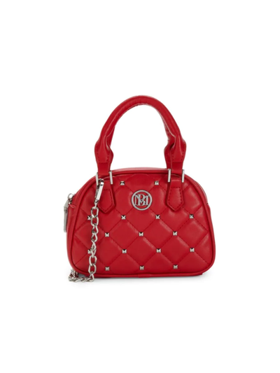 Badgley Mischka Women's Dome Studded & Quilted Convertible Top Handle Bag In Red