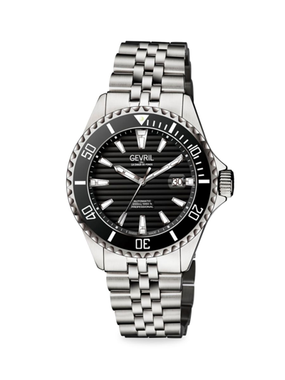 Gevril Men's 43mm Chambers Stainless Steel Bracelet Watch In Black