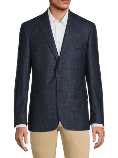 Jb Britches Men's Tailored Fit Textured Wool Blend Sportcoat In Navy