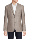 Jb Britches Men's Tailored Fit Textured Wool Blend Sportcoat In Tan