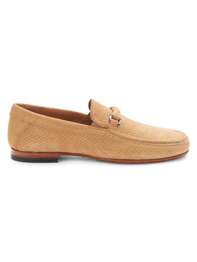 Mezlan Men's Perforated Suede Loafers In Tan | ModeSens