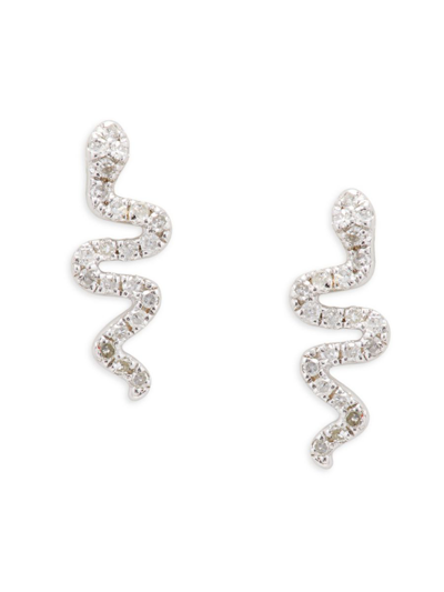 Effy Eny Women's Sterling Silver & 0.12 Tcw Diamond Snake Stud Earrings