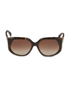 Max Mara Women's 58mm Square Shield Sunglasses In Grey Havana