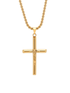 Anthony Jacobs Men's 18k Gold Plated Or Stainless Steel Necklace Crucifix Pendant In Yellow