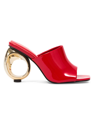 Lady Couture Women's Jloo Circular Metallic Heel Sandals In Red