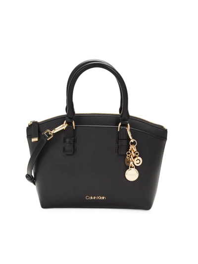 Calvin Klein Women's Kasie Crossbody Top Handle Bag In Black Gold
