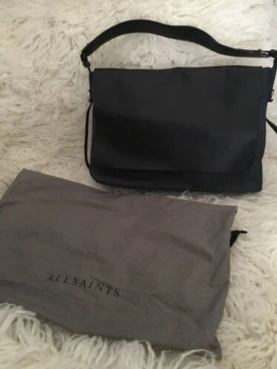 Pre-owned Allsaints Paradise Leather Satchel Bag Petrol Rrp £228