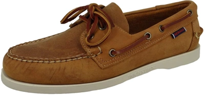 Pre-owned Sebago Men's Docksides Portland Crazy H Boat Shoes, Brown Brown Tan 912, 5.5 Uk