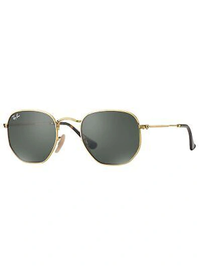 Pre-owned Ray Ban Ray-ban Men's Rb3548n Hexagonal Sunglasses, Gold