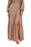 Billabong X Salty Blonde Free Love Maxi Skirt In Ditsy Floral Print - Part Of A Set-multi In Multi