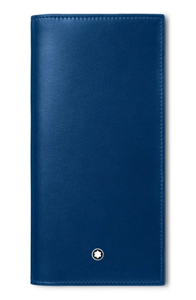 Montblanc Men's Meisterstück Long Leather Bifold Wallet In Blue