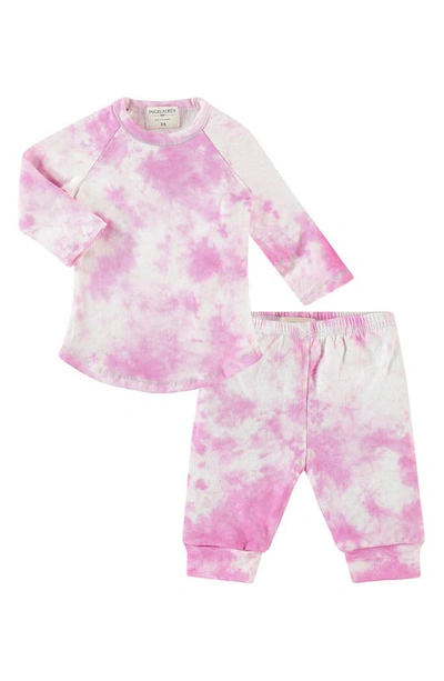 Paigelauren Babies'  Tie Dye Long Sleeve Shirt & Trousers Set In Pink Lavender Tie Dye