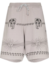 Neighborhood X Dr. Woo Grey Cotton Track Shorts In Grau