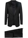 Dsquared2 Black Wool Blend Chicago Tuxedo Suit In Black