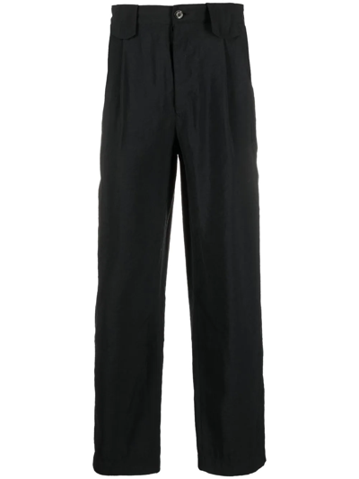 Nanushka Pleat-detail Straight-leg Trousers In Black