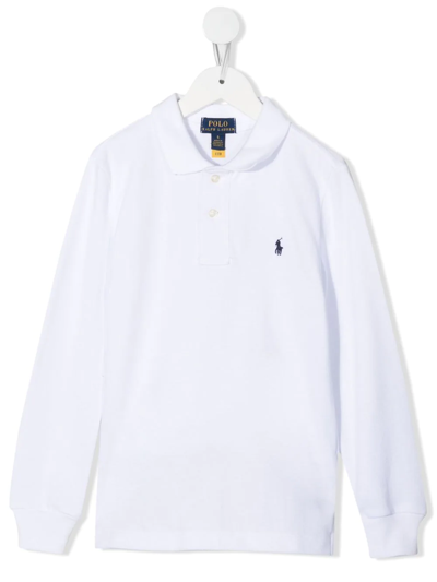 Ralph Lauren Long-sleeve Polo Shirt In Weiss