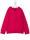 Polo Ralph Lauren Logo-embroidered Zip-up Hoodie In Rosa