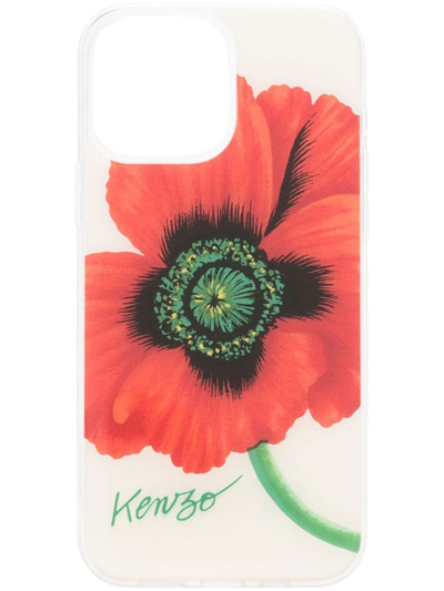Kenzo Poppy-print Iphone 13 Max Case In White
