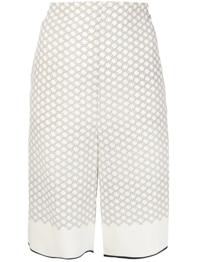 Low Classic Monogram-pattern Knee-length Shorts In Brown
