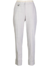 LORENA ANTONIAZZI CONTRAST-TRIMMED STRAIGHT TROUSERS