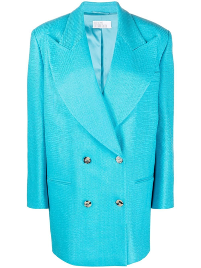 Giuseppe Di Morabito Textured Wool Oversize Blazer In Blue