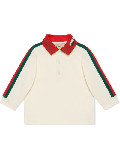 Gucci Babies' Boys Ivory Logo Web Polo Shirt ModeSens