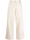 MONCLER CROPPED COTTON TROUSERS