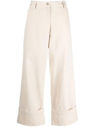 Moncler Cropped Cotton Trousers In Default Title