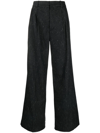 Isabel Marant Romina Pleated Pinstriped Crepe Wide-leg Pants In Grau