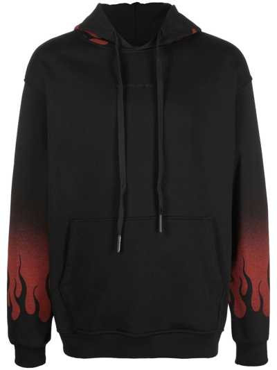 VISION OF SUPER NEGATIVE RED FLAMES HOODIE