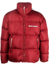 Palm Angels Logo-trim Padded Short Jacket In Rot