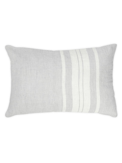 Anaya So Soft Linen Bold Striped Down-alternative Pillow In Grey And White