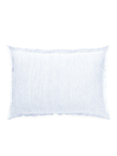 Anaya So Soft Linen Striped Down-alternative Pillow In Light Blue And White