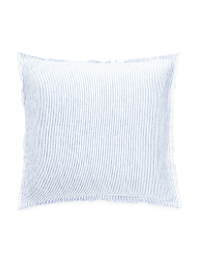 Anaya So Soft Linen Striped Down-alternative Pillow In Light Blue And White
