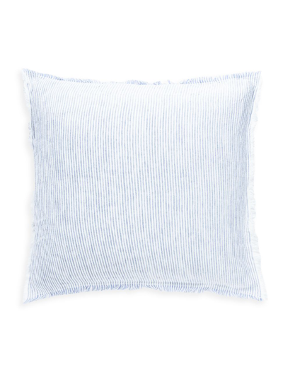Anaya So Soft Linen Striped Pillow In Light Blue And White