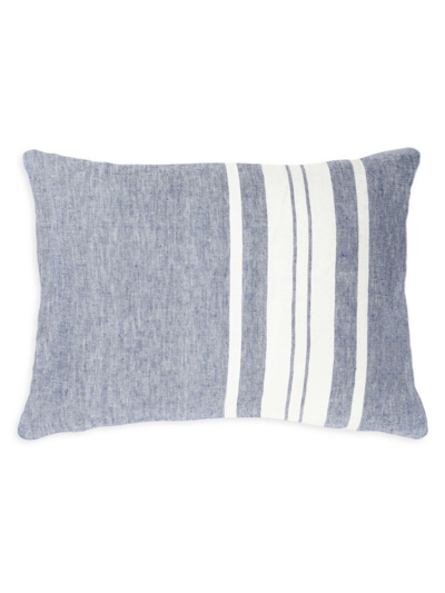Anaya So Soft Linen Bold Stripes Pillow In Blue